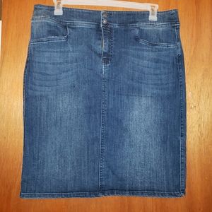 Christopher & Banks Midi High Rise Jean Skirt Size 16